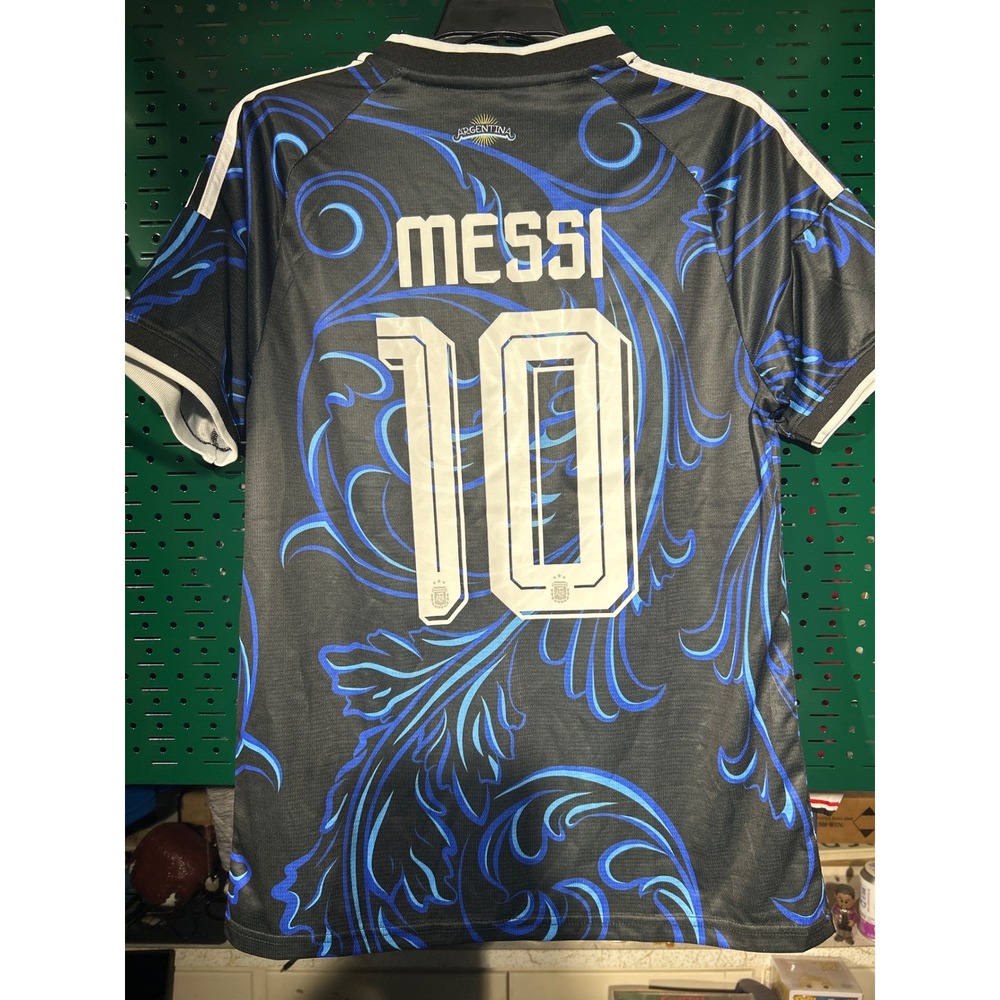 Argentina Messi 10 Jersey 2026 World Cup Champions Black Blue Filigree Mens S - Picture 5 of 7